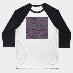 Purple deep dark forest. Saturated dark pattern. Baseball T-Shirt